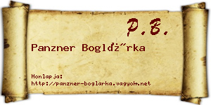 Panzner Boglárka névjegykártya